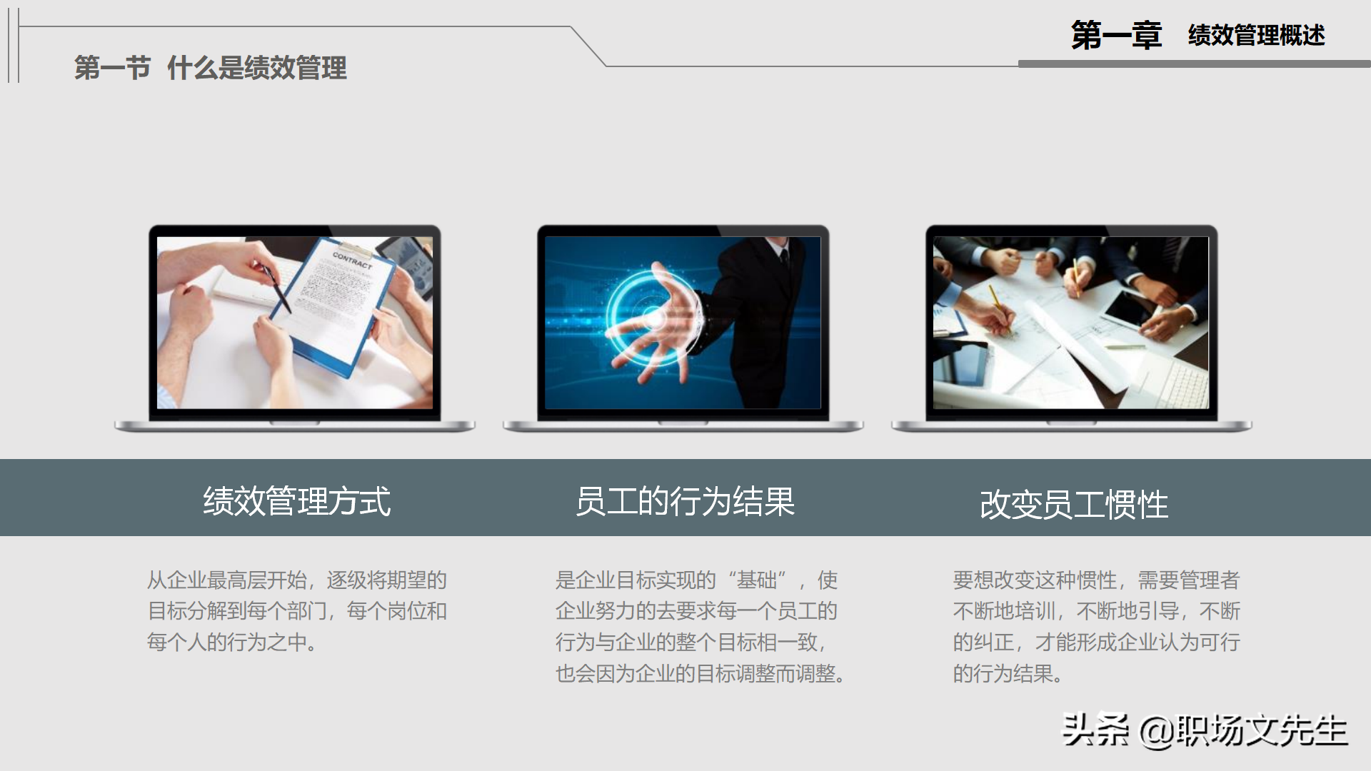 绩效管理实施：30页公司绩效管理培训，绩效考核管理的作用及考核