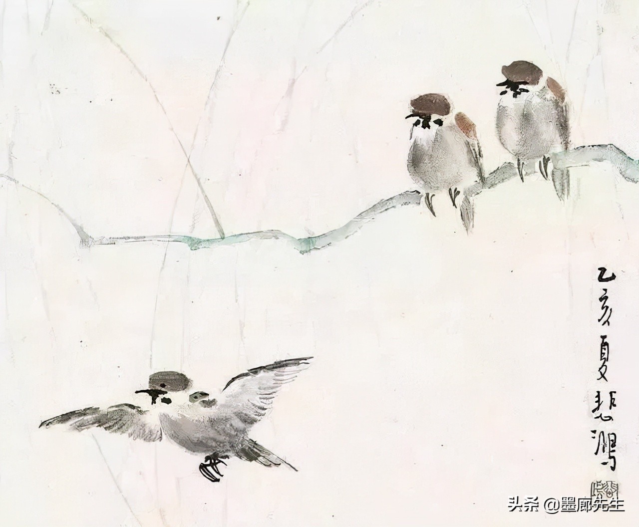 齐白石、徐悲鸿、黄胄三位大师画麻雀各有品味