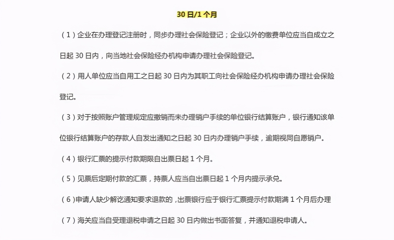 超全！21年初级会计考试《经济法基础》与时间相关的考点汇总