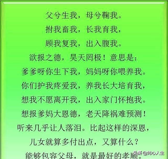 包容父母，就是最好的孝顺，行孝行善，传递正能量！