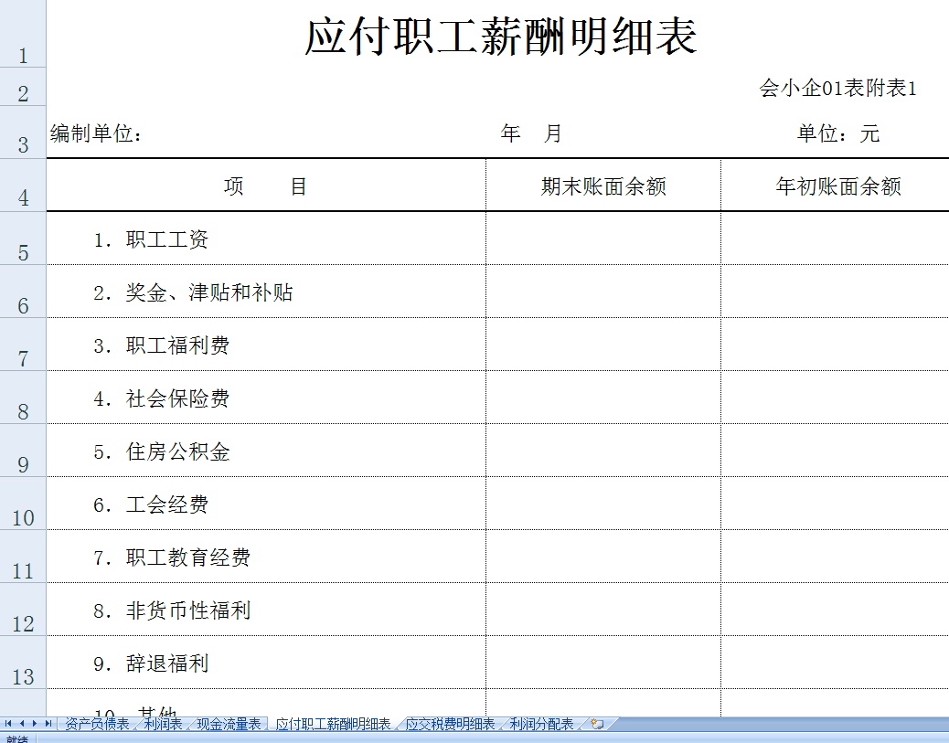 分享小企业准则财务报表模板！包括资产、利润、现金流量表等！