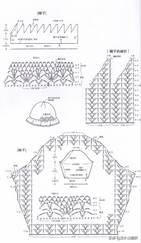 3款活泼可爱的宝宝编织套装，附详细图解，宝妈们都说好看