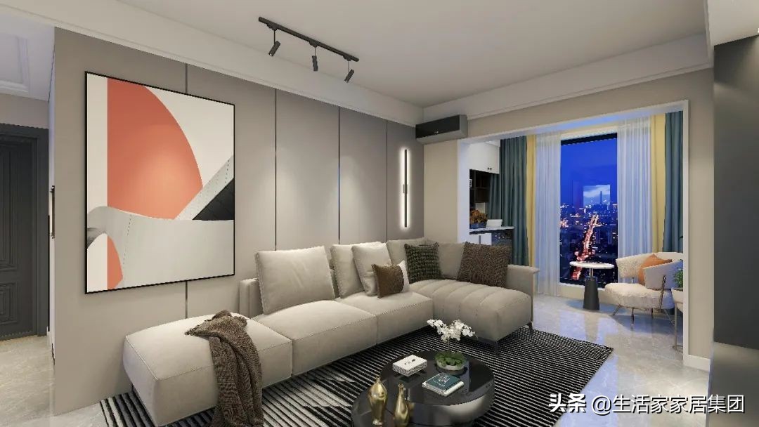 90㎡现代简约装修案例：设计师巧改细节，实现阳台、卧室实用变身