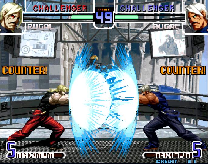 经典街机《拳皇》1P和2P一起摇大招，结果和想象的不一样