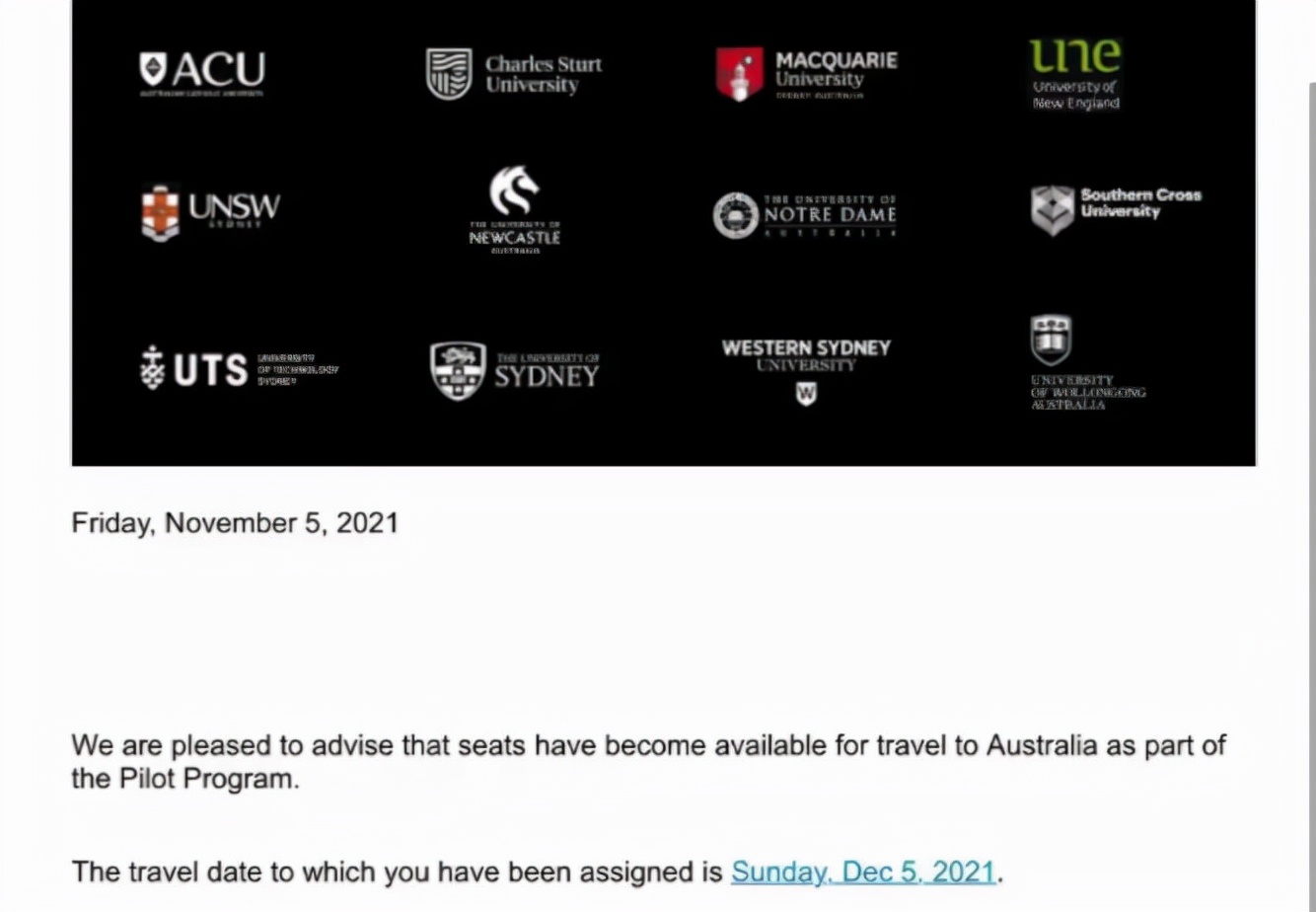 技术移民有望2021年底返澳，新州留学生收到返澳航班确认邮件