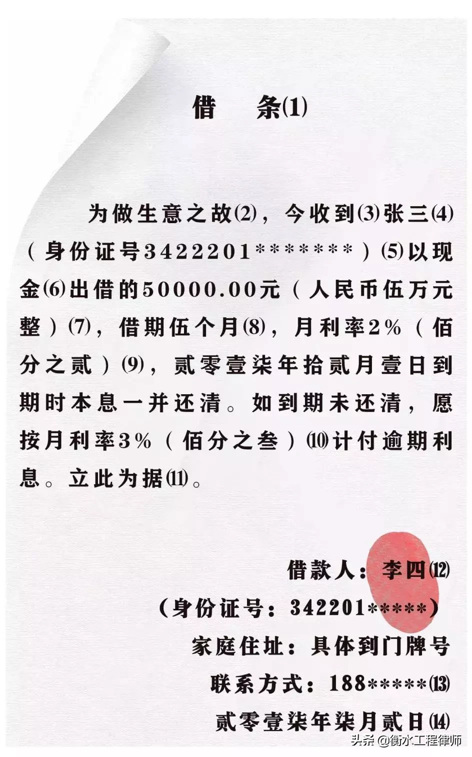 借条、收条和欠条范本及注意事项