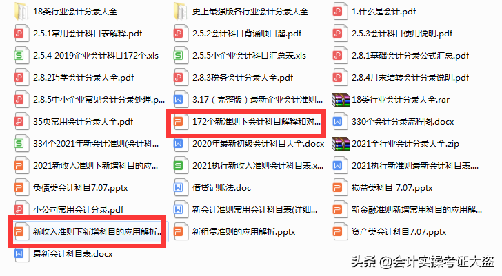截止今天这是最新21年新准则172个会计科目表,核算范围详解,收藏
