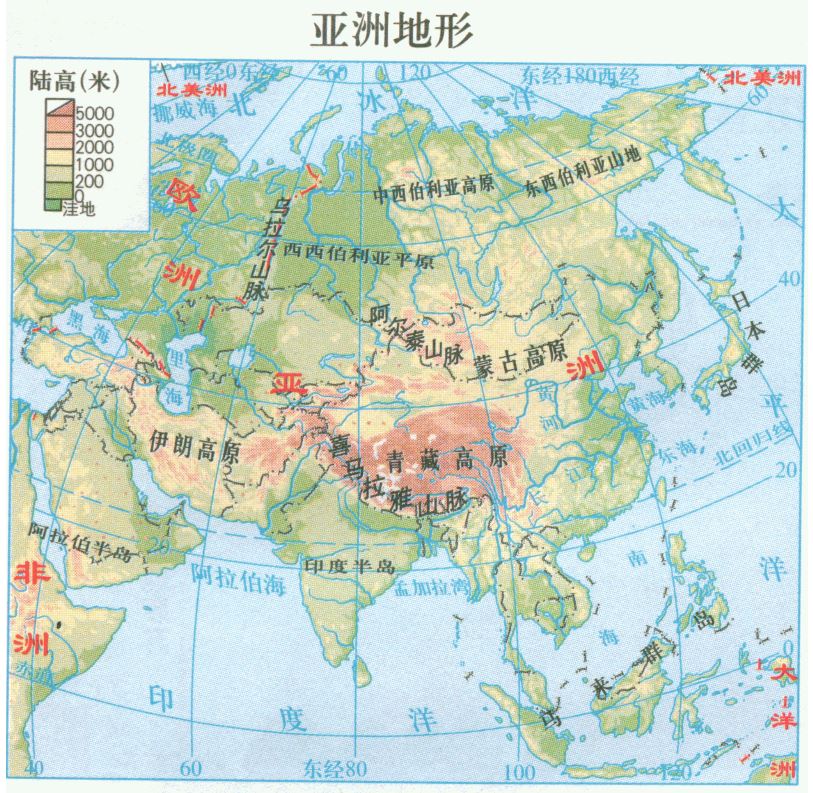 高中地理——每日讲1题(亚洲的地形,气候,六大地理分区)