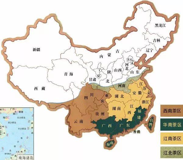 四大茶区分布图（百科四大茶区的分布图详解）