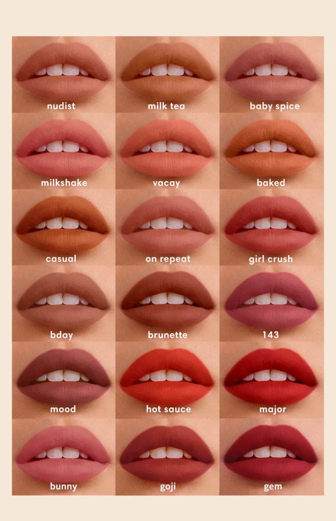 口红色板图片大全(唇泥) - 赤虎壹号