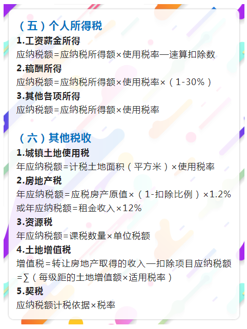 干货，初级会计收藏夹里永远不会删除的127个计算公式！快收藏