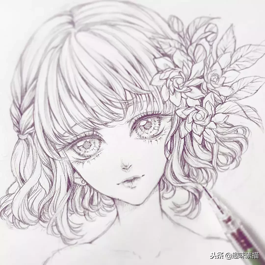 一波素描动漫美女又强势来袭,吹爆!打call