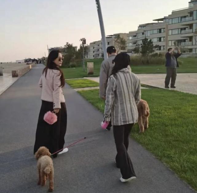 杜江夫妇在阿那亚被偶遇，霍思燕穿宽松裤遮肉，五官仍美得精致
