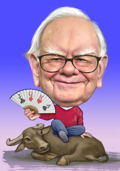 "股神"巴菲特肖像漫画像精选 巴菲特语录句句经典