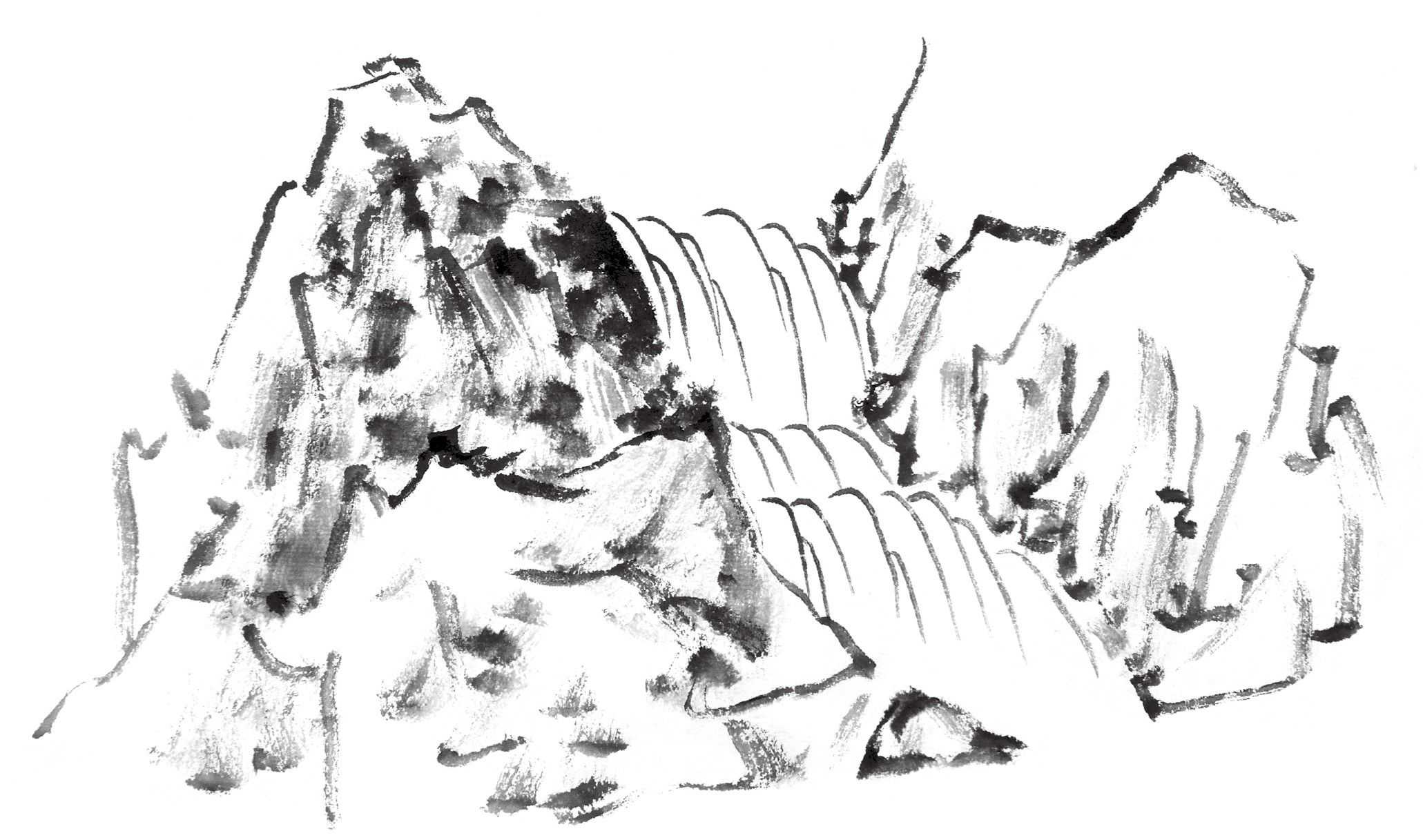 国画知识:水的基础画法,分步骤图解示范,0基础也能学会