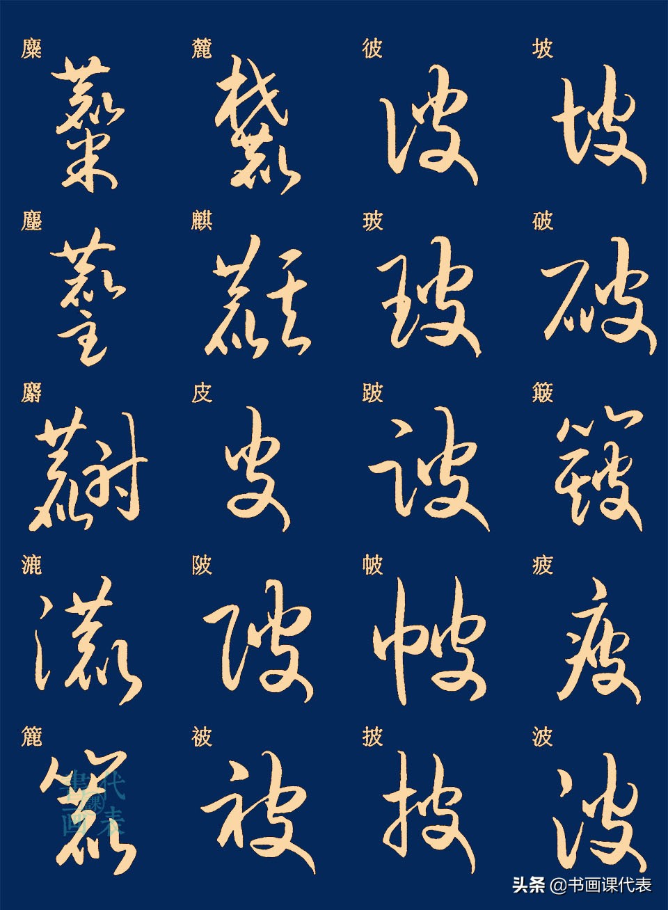 25篇常用汉字草书笔法字汇,楷书对照示意,书友:可抵临池三年