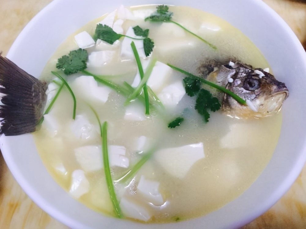 原来鲤鱼豆腐汤是这样做的,简单4步,味道鲜美,腥味全无