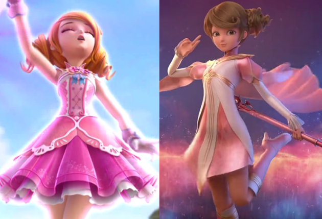 星学院人物造型改版对比,小月和美星的仙女气质消失,菲洛成女神