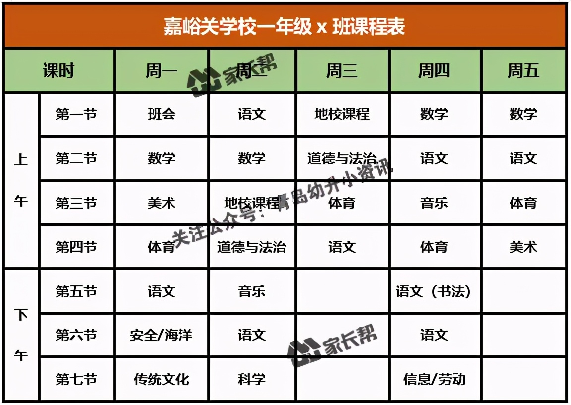 青岛「公办+民办小学」作息时间表及课程表汇总
