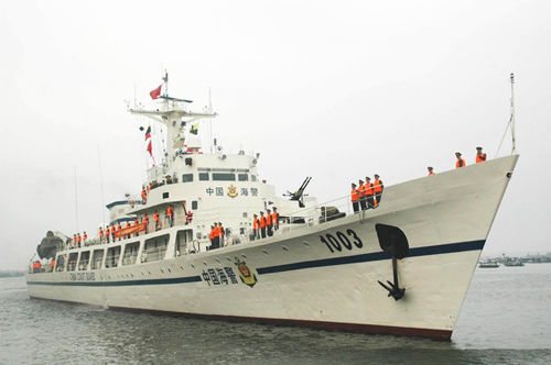 中国海警1002舰和1003舰,由海军053h型护卫舰改装而成,主要武器为前