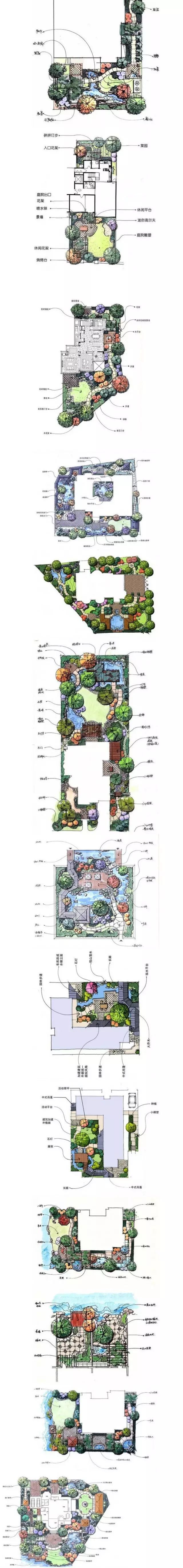最全的園林庭院景觀設計（內附100張平面效果圖）