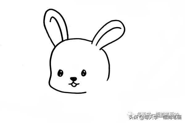 每天学一幅简笔画--可爱简笔画兔子的画法步骤图片