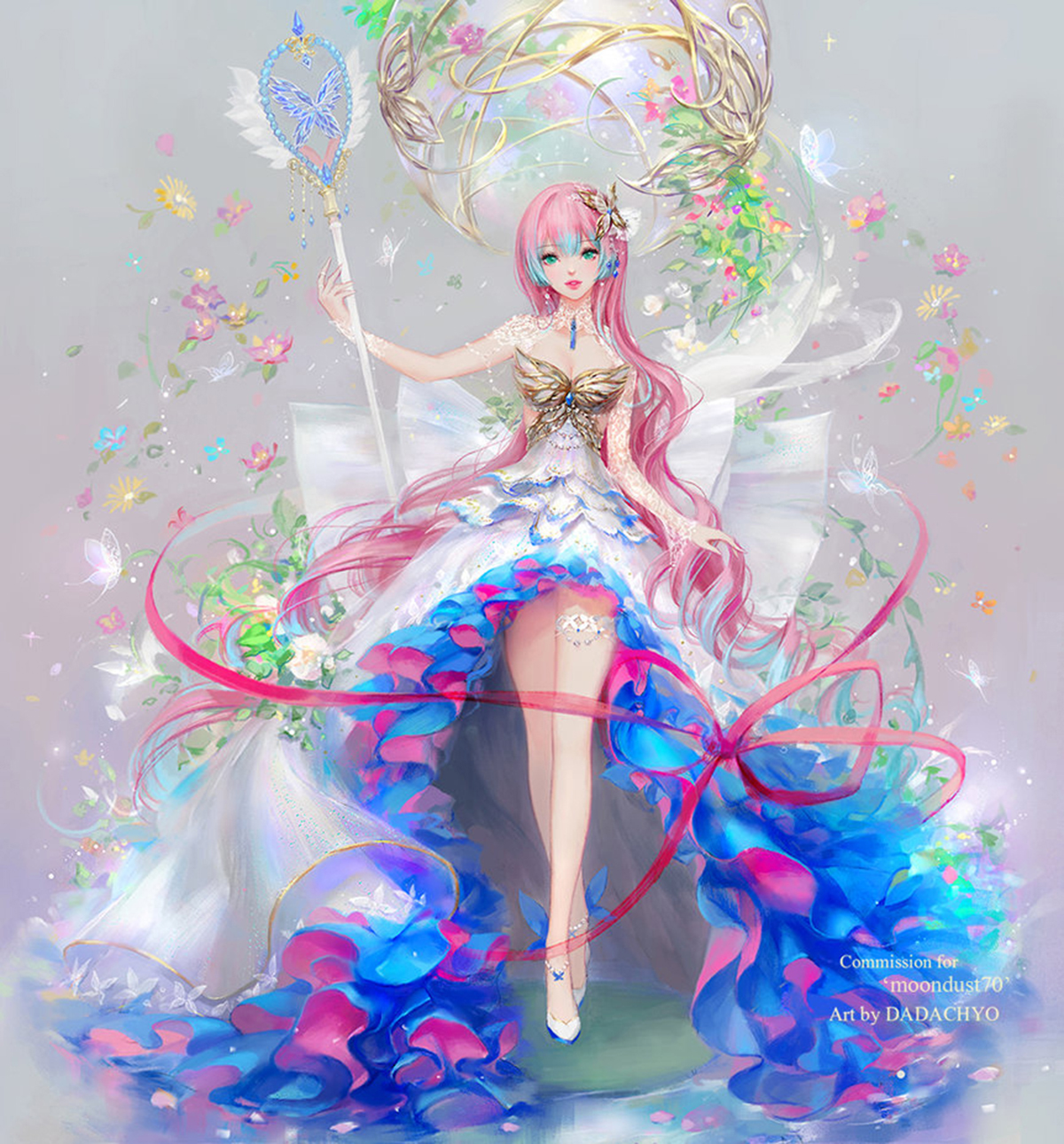 通透唯美的二次元美女，仙气扑面而来，充满梦幻华丽的马卡龙色彩