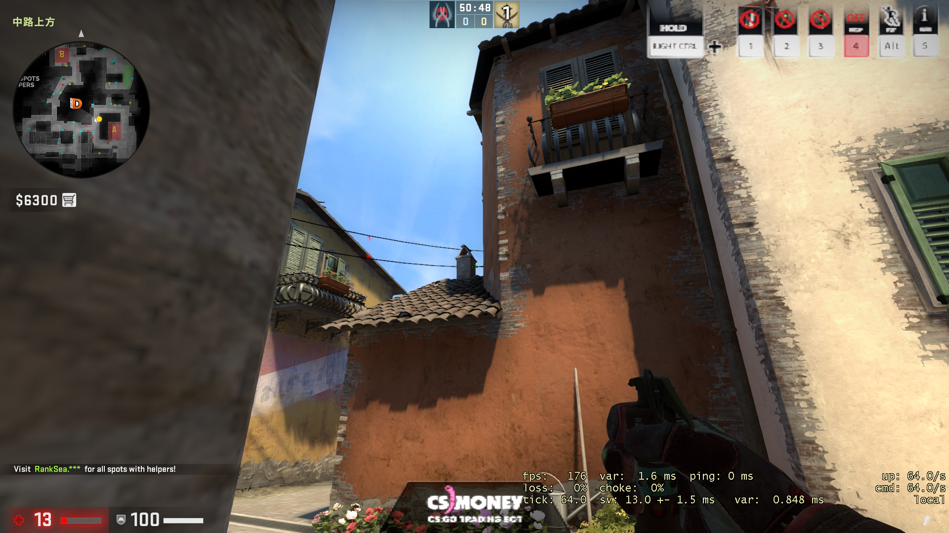 CSGO道具教学，常规烟闪火系列《Inferno闪光弹教学》