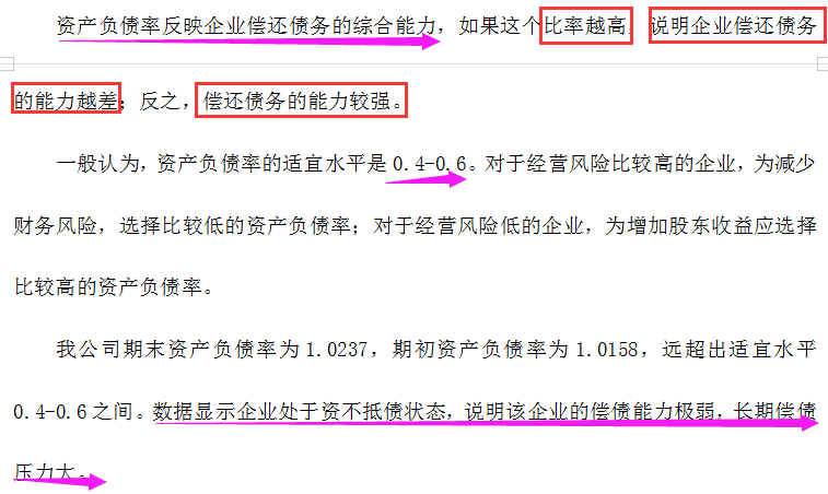 财务报表分析模板（三大报表细节分析）完整版