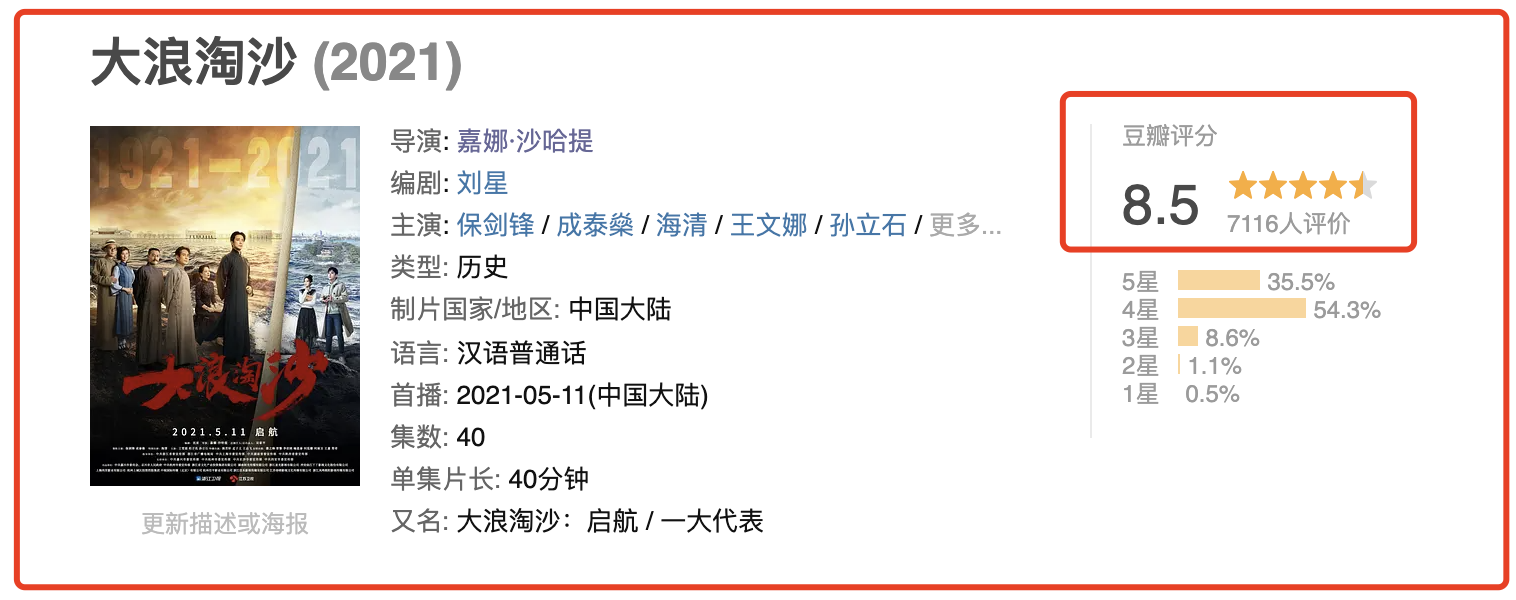 2021年十大好剧，《扫黑风暴》第10，《觉醒年代》霸屏第1没争议