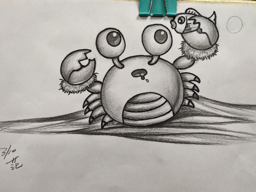 儿童画 线描 卡通素描画螃蟹!蟹蟹大家!