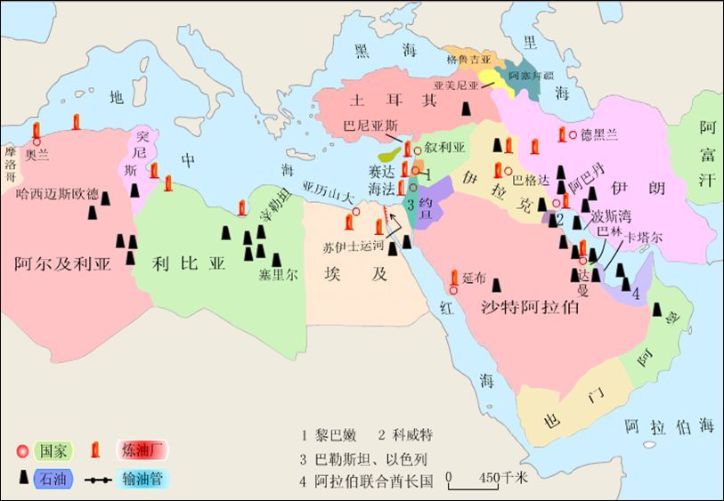 西亚和北非地理位置图片