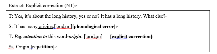 高中英语阅读课经验教师和新手教师纠正反馈语使用的观察和分析