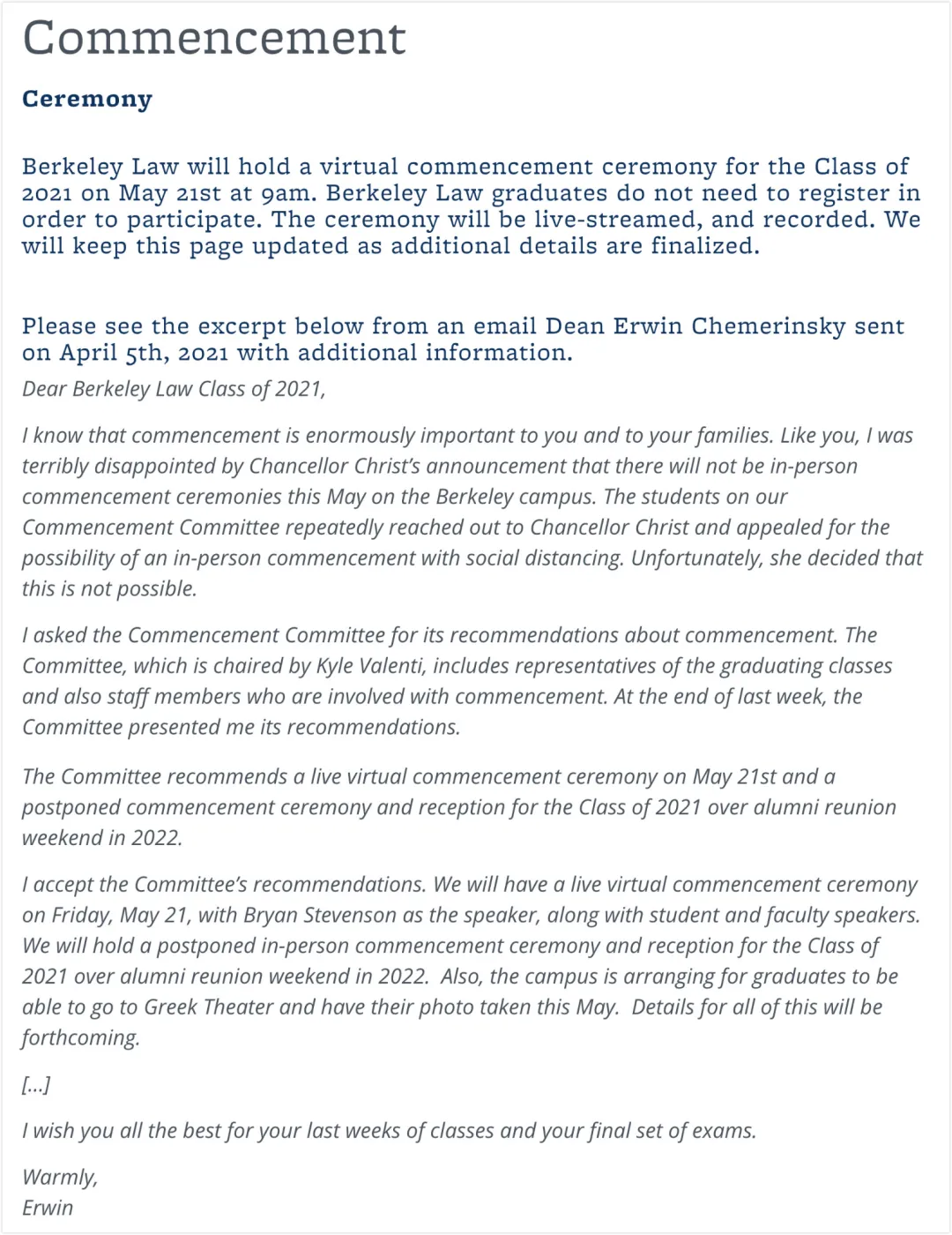 毕业典礼如何进行？看看T14法学院今年邀请了哪些重量级贵宾