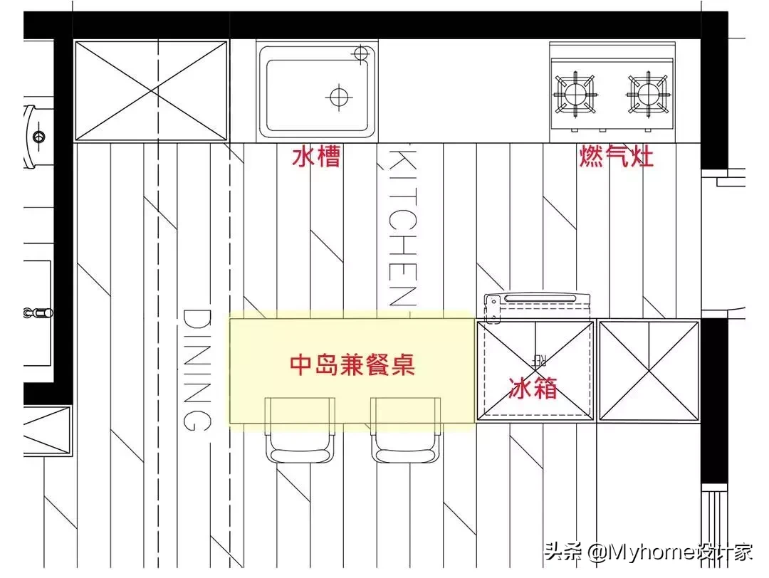 厉害!小户型也能有中岛厨房!10种布局挑一个来安排吧