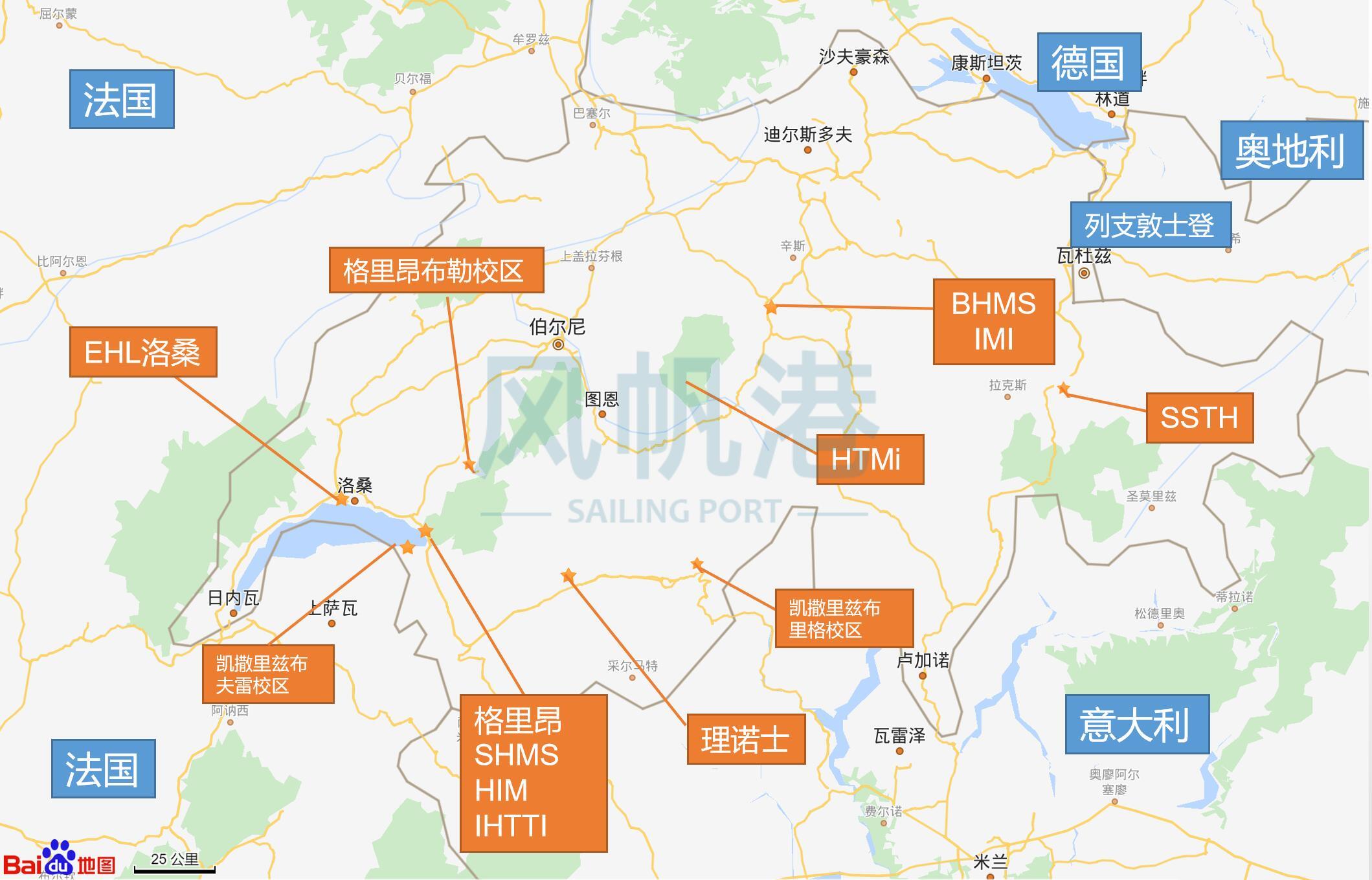 卫星地图视角下的瑞士酒店管理大学