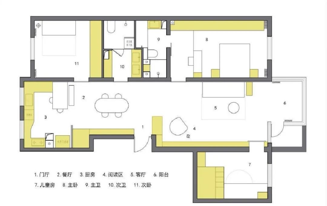 【親子宅設計精選】130㎡二娃之家，客廳變身圖書館+舞蹈室，還有超強收納系統