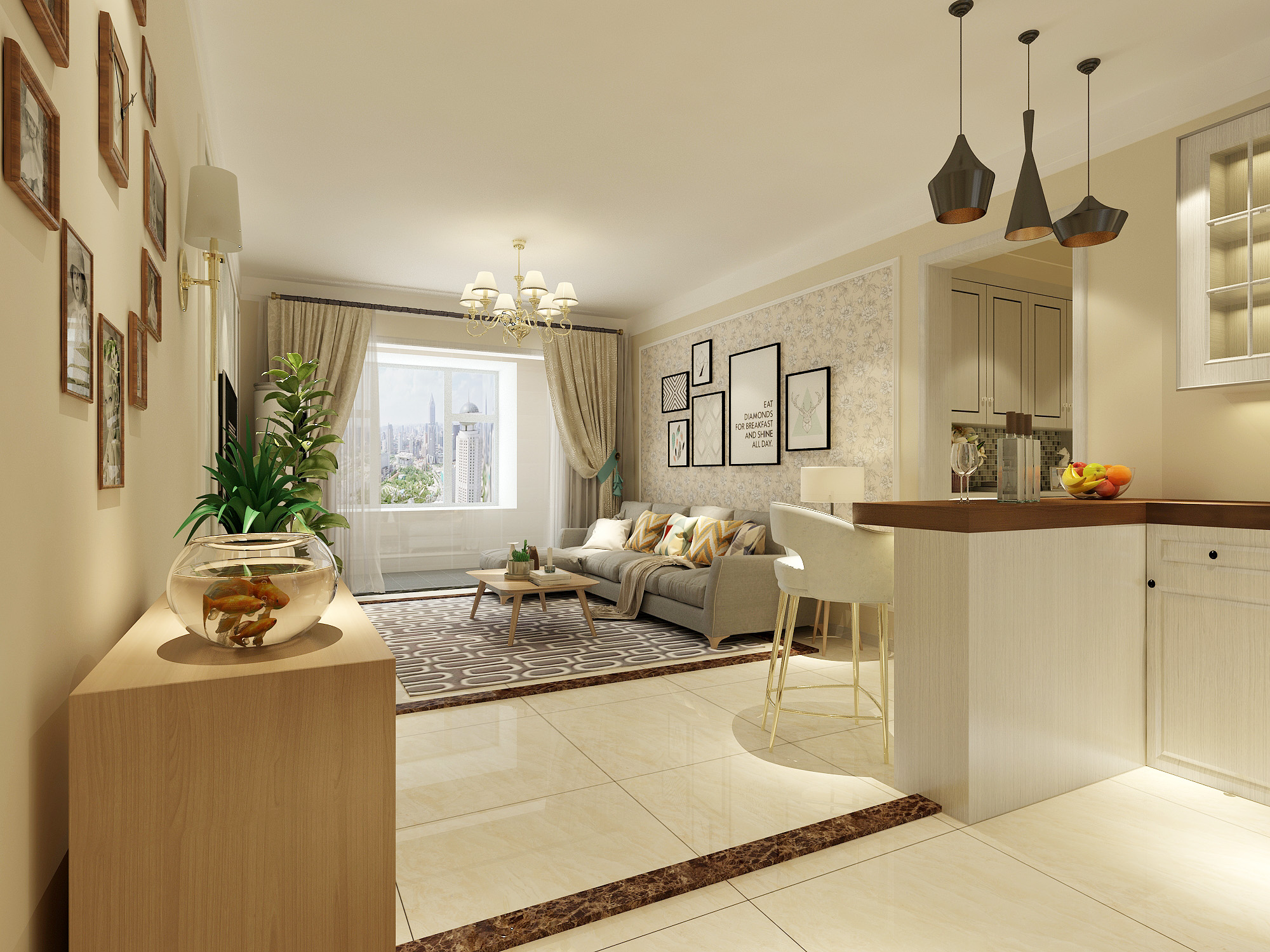 装修案例丨华润橡树湾126㎡现代简约风，改动厨房门收纳增加一倍