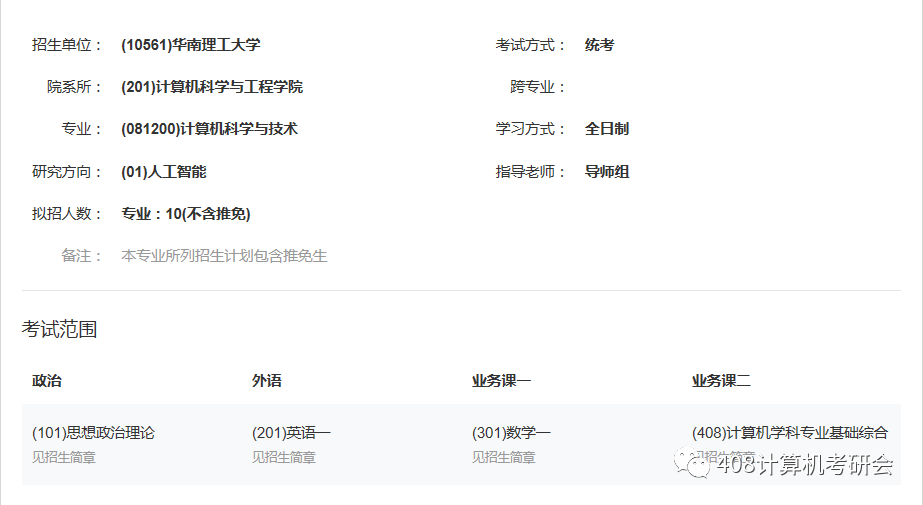 华南理工大学计算机考研：看推免，难度逐年升级