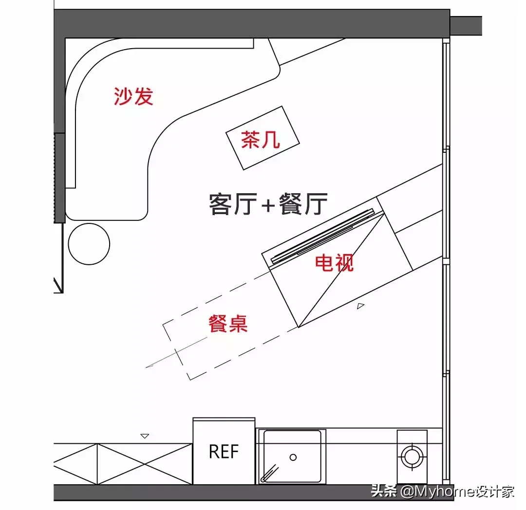 10㎡客厅的10种布局方案，客餐厅一体，小户型还大两倍