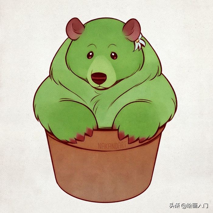 多肉植物熊掌和风靡全网的绿色卡通小熊,艺术源于生活呀