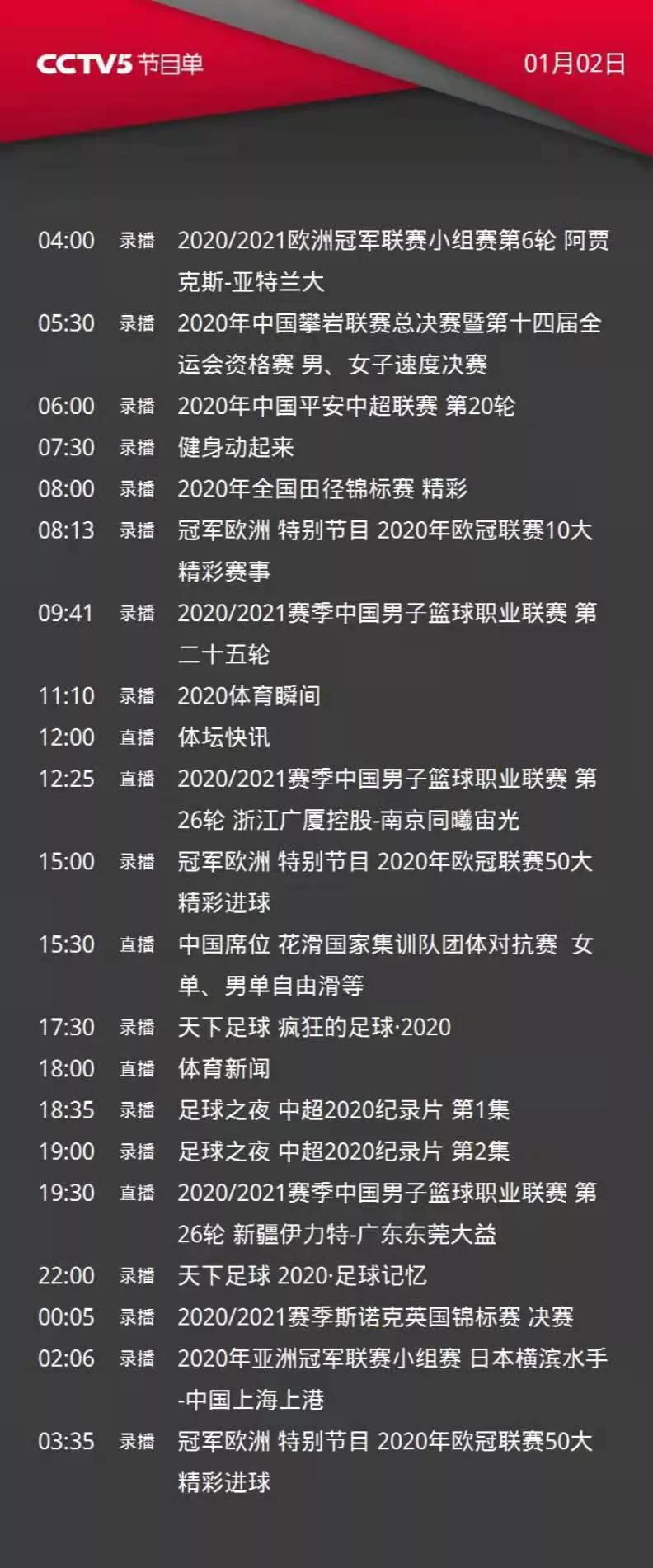 哪个视频转播2020年cba(CCTV5今日节目单: 19:30直播CBA(-广东))