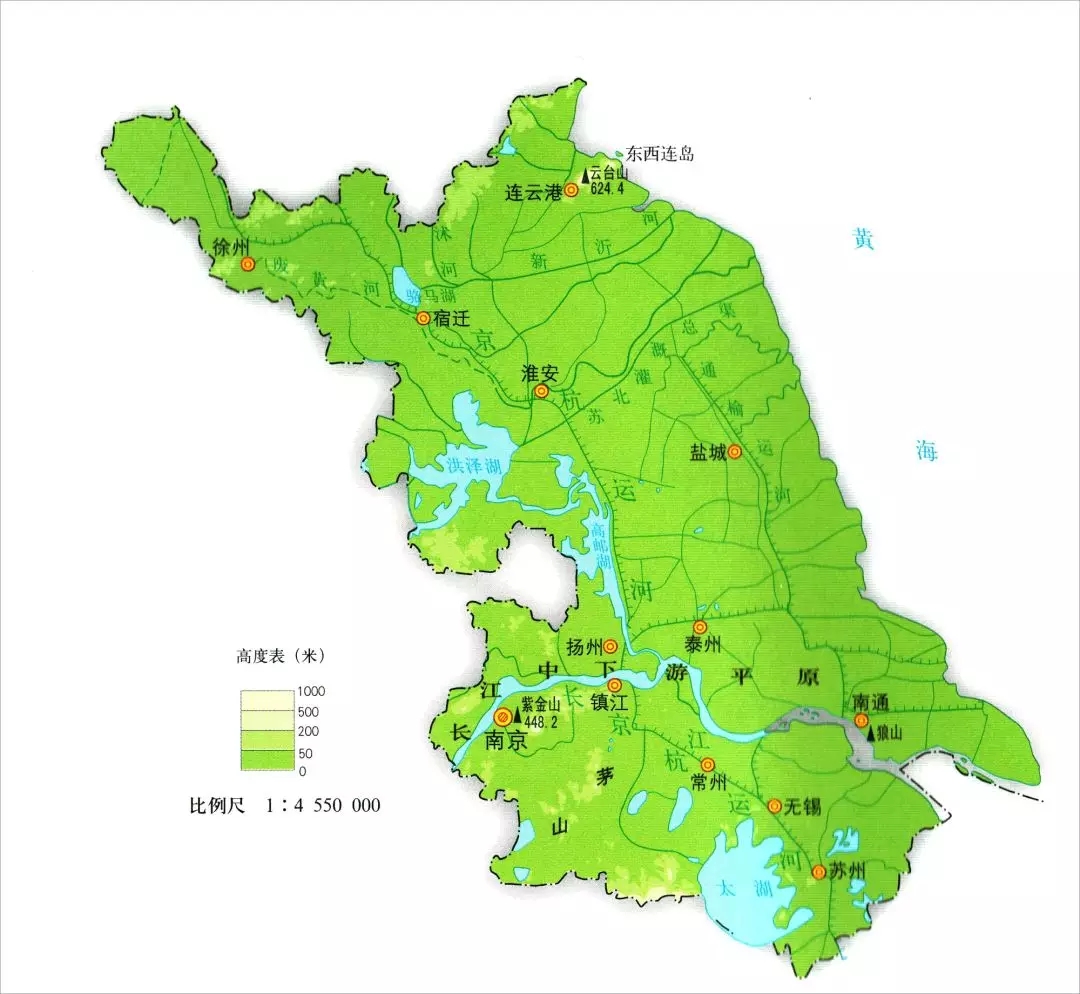 江苏地形图手绘图片