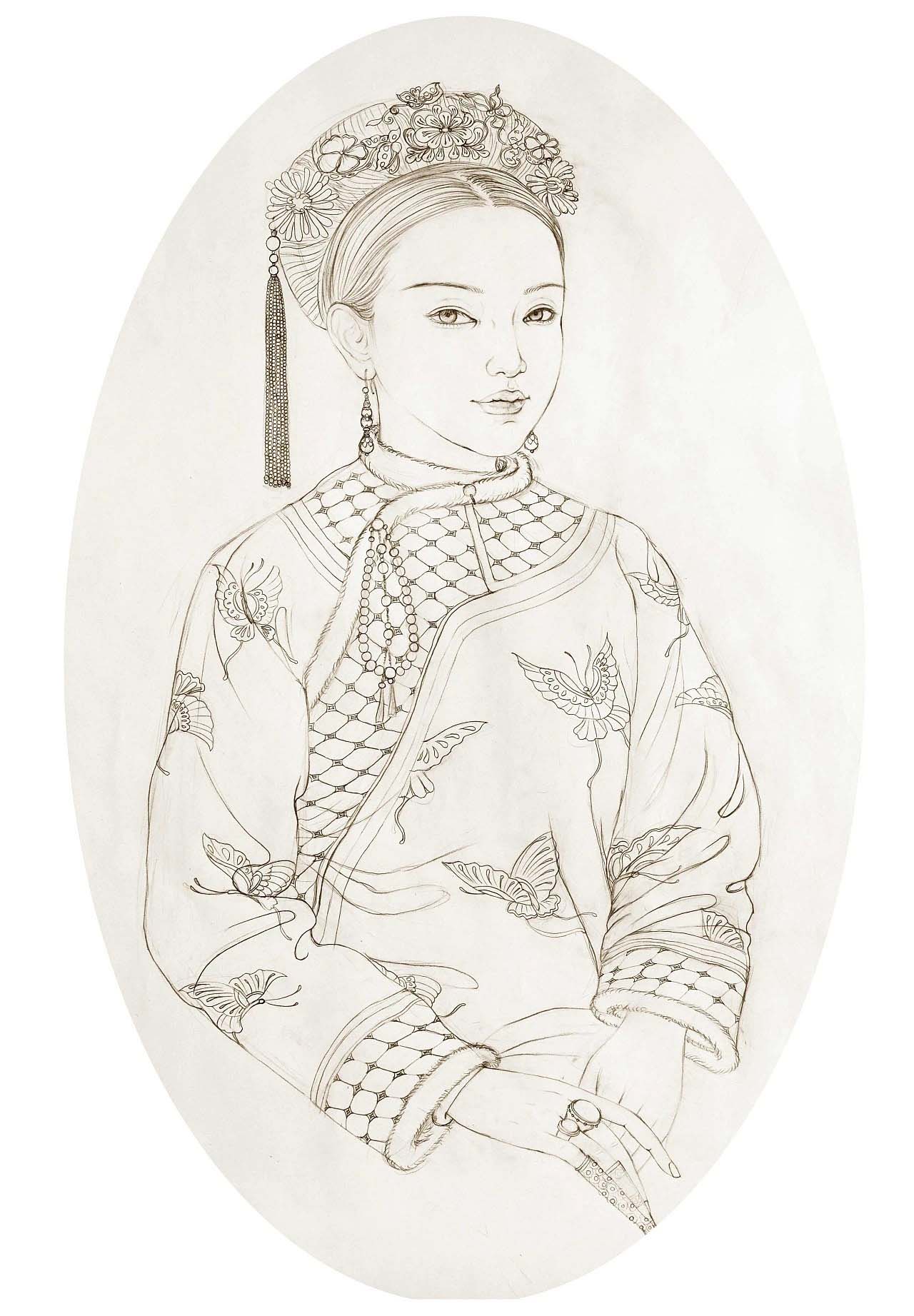 一组唯美的古风美女插画作品（图）