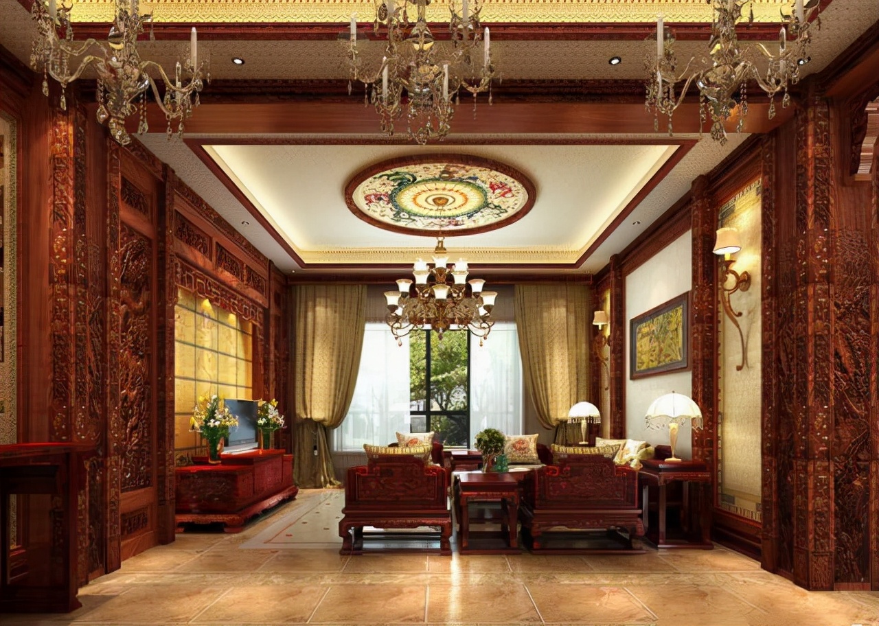这才叫中式风,218㎡古典别墅,里面的红木装修太美了