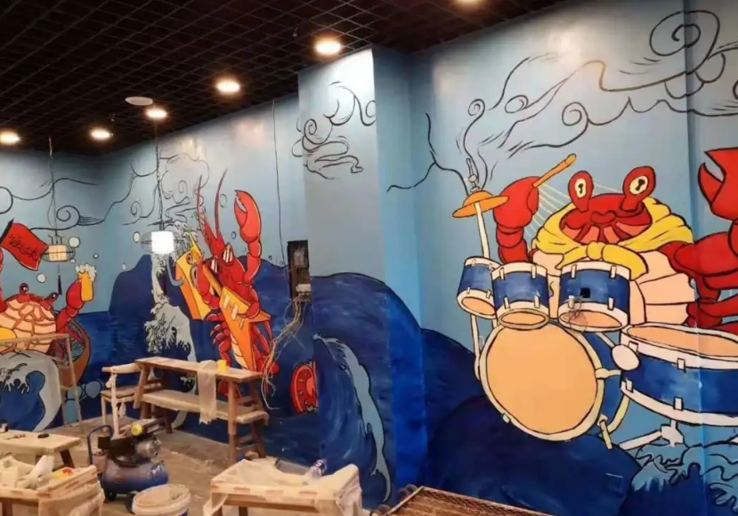 北京墙绘丨饭店墙绘素材,让餐厅更有生活的味道