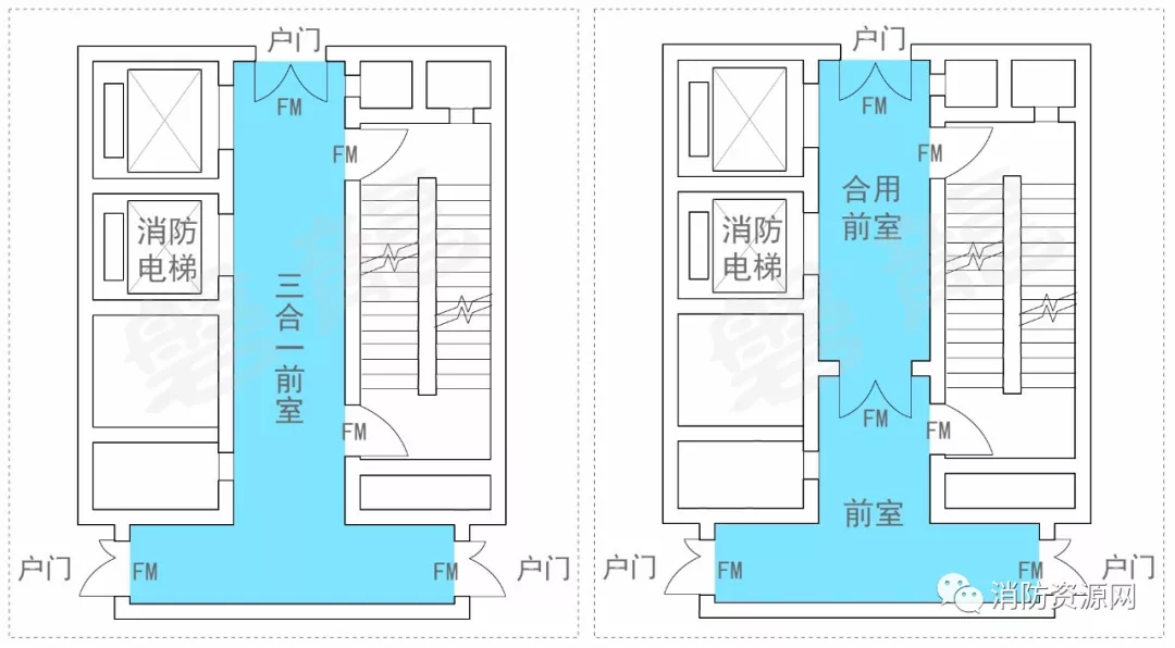 电梯前室装修效果图：现代简约风格穿套设计