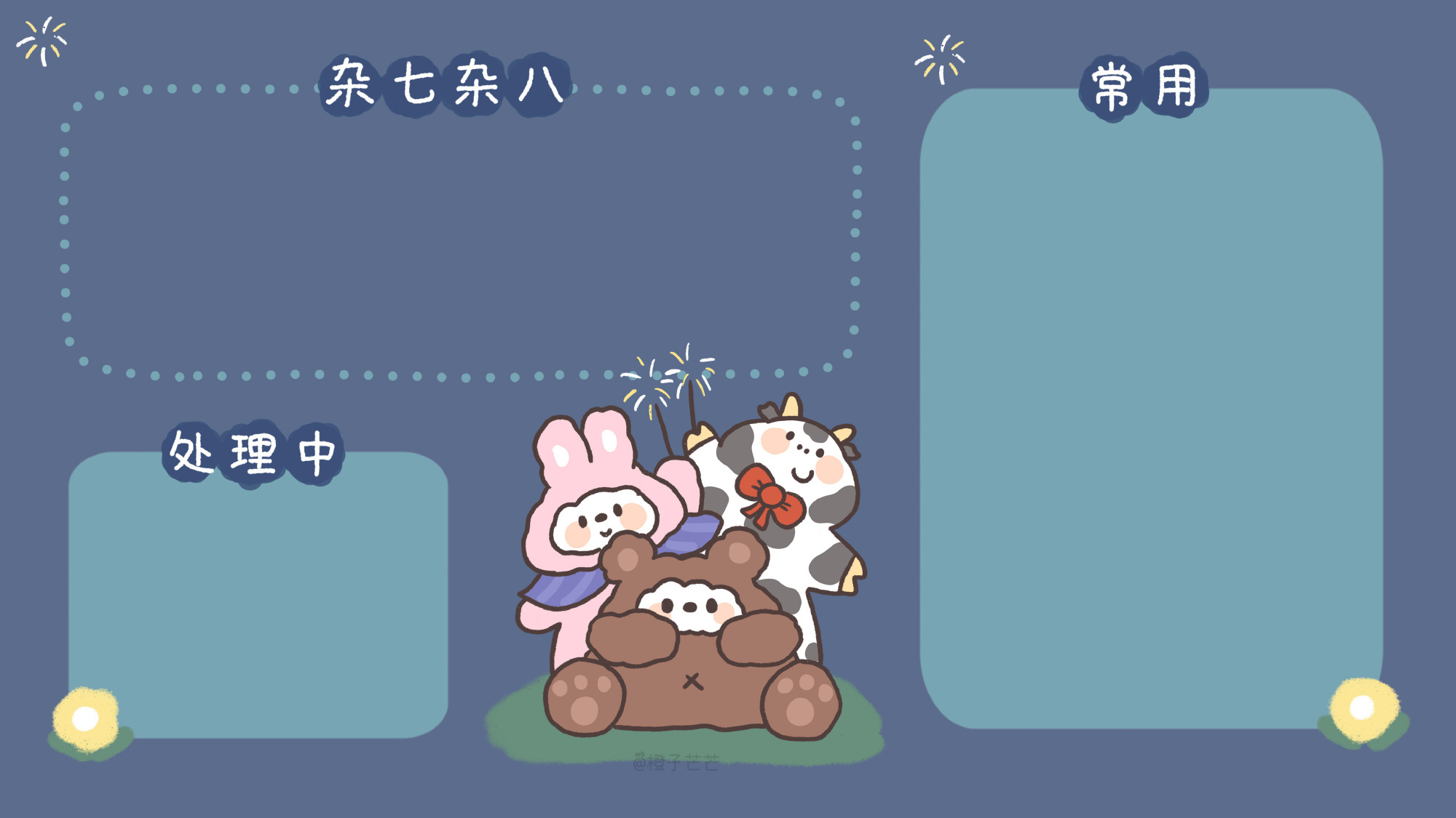 电脑桌面分区壁纸可爱_电脑桌面壁纸全屏-上犹电脑信息网