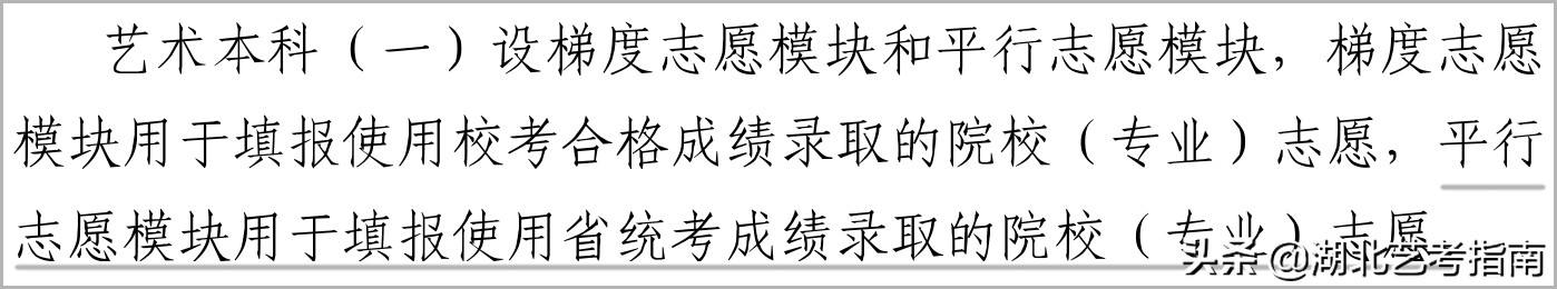 关于普通高等学校招生艺术类专业志愿填报说明统考篇（平行志愿）