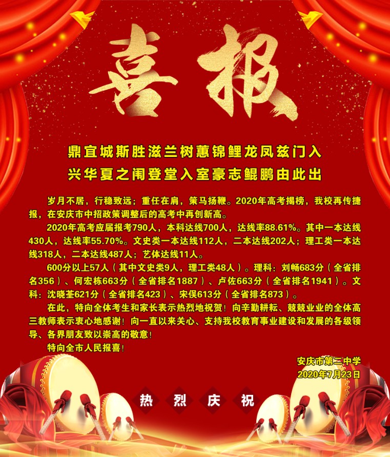 安庆各高中高考喜报一览！一中现场发糖！快来围观状元经验分享